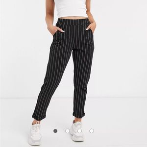 ASOS New Look pinstripe pants in black